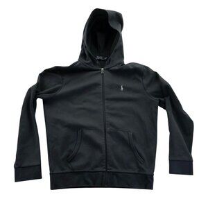 Polo Ralph Lauren Men Hoodie Sweatshirt Medium Black Full Zip